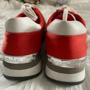 Womens Michael Kors Red And White Sneakers Michael Kors Shoes